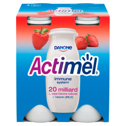 Danone Actimel Mleko fermentowane o smaku truskawkowym 400 g (4 x 100 g)