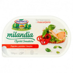 Piątnica Milandia Ogród Smaków Ser twarogowy z mascarpone papryka pomidor i bazylia 150 g